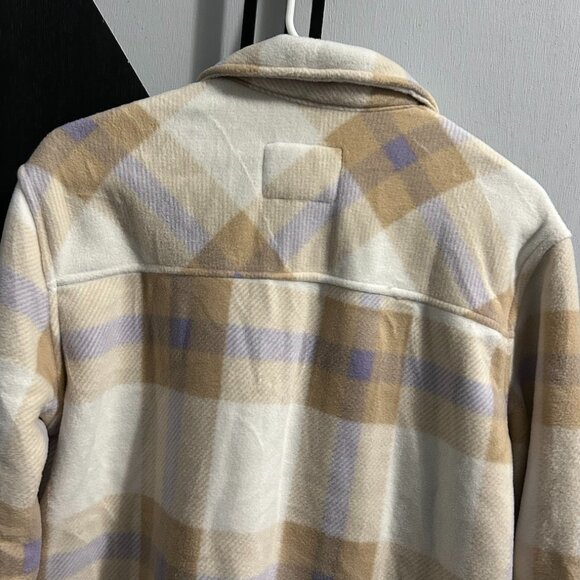 ⭐️NWT⭐️ Sage Collective Fleece Plaid Sherpa-Lined Shacket Women's Size M - Picture 7 of 10